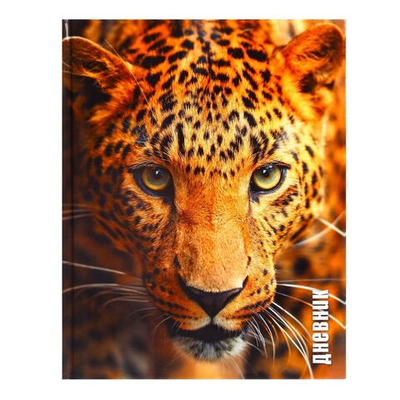 Дневник для 5-11 классов, Леопард , твердая обложка 7БЦ, глянцевая ламинация, 48 листов