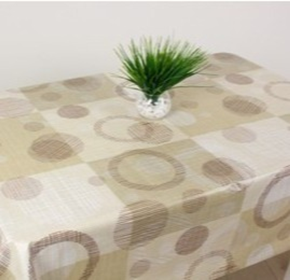 Клеенка Удачная Солнечное затмение 130см бежевая, ПВХ