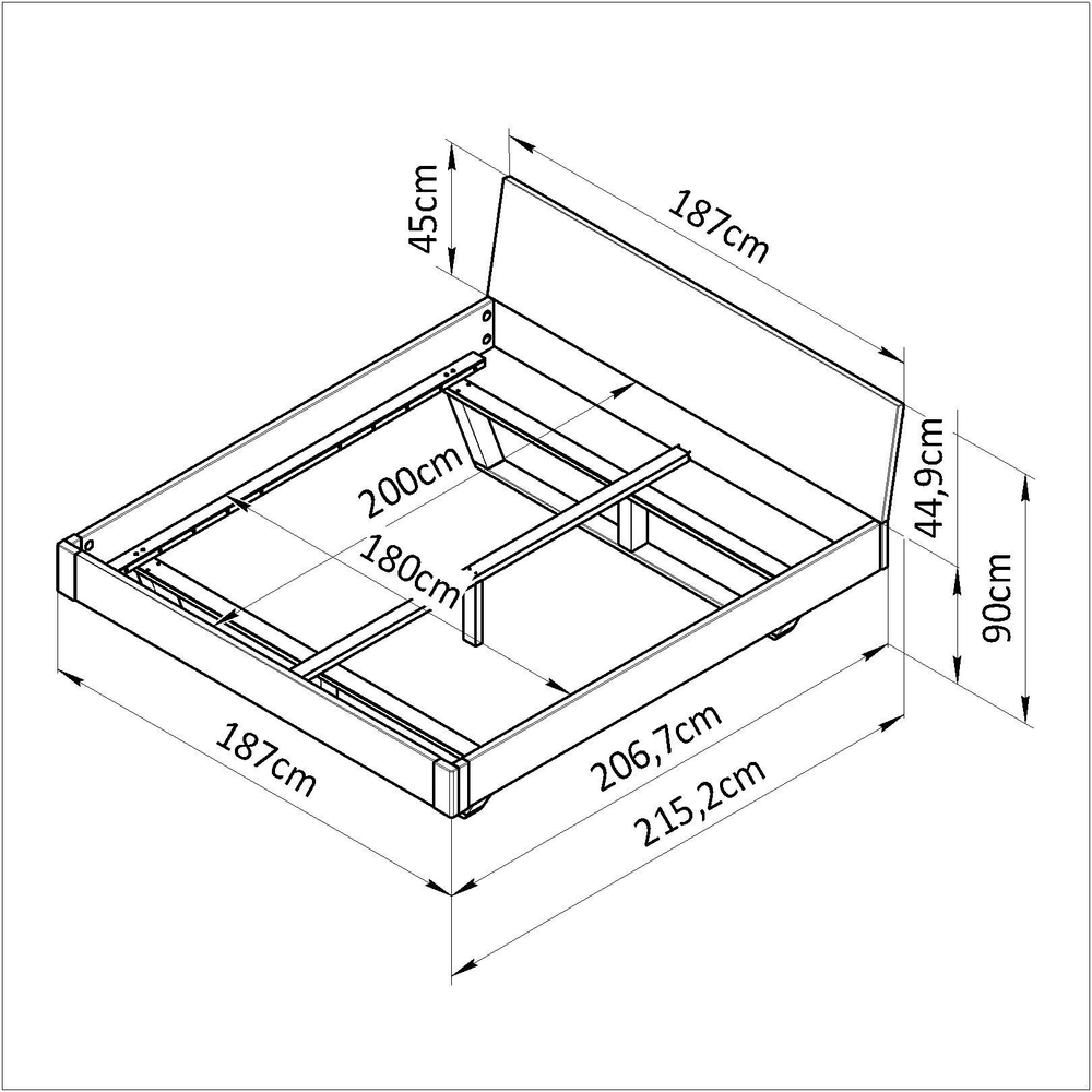 Парящая двуспальная кровать 180х200 Дольче Вита дикий дуб