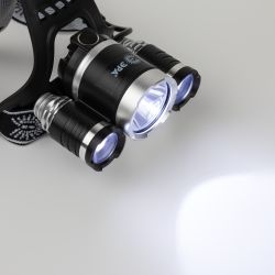 Фонарь налобный светодиодный ЭРА GA-809 аккумуляторный алюминиевый 4 режима трехламповый High Power Headlamp | Налобные фонари