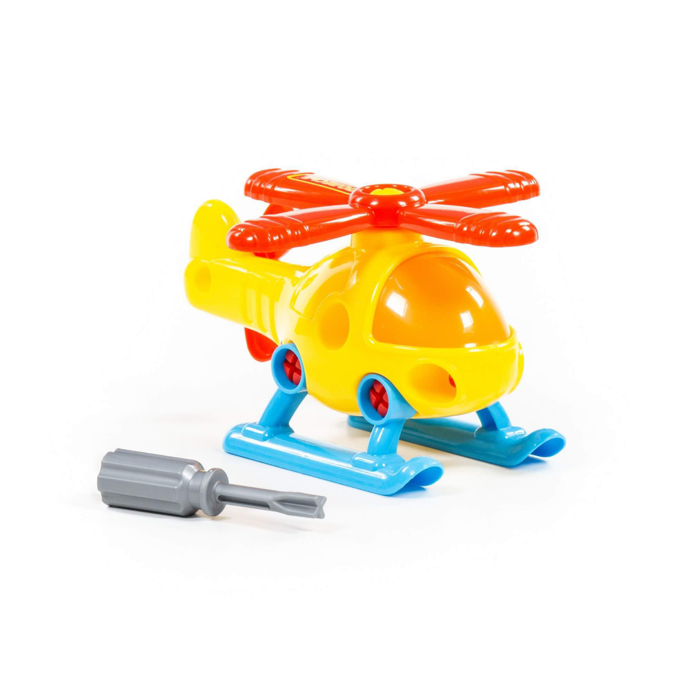 Конструктор -транспорт ВЕРТОЛЕТ 16 элементов в сеточке арт. 76663 ПОЛЕСЬЕ