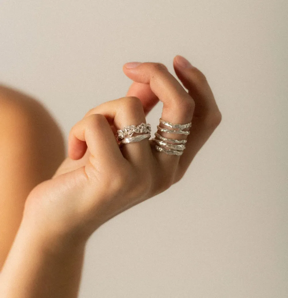 Кольцо Коралловое двойное