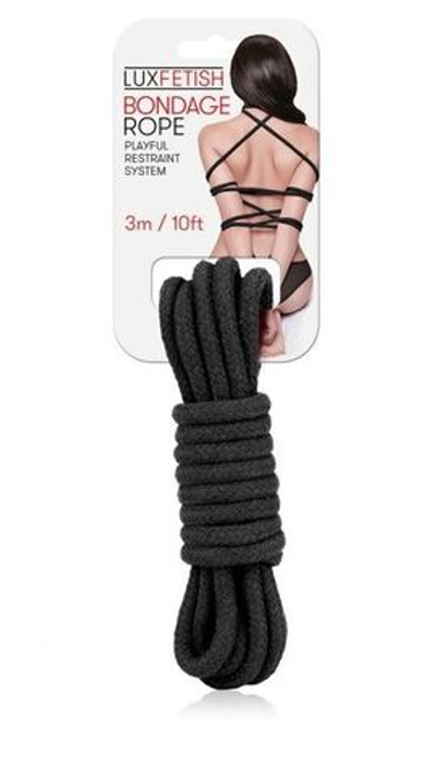 Черная хлопковая веревка для связывания - 3 м. (Цвет: черный)