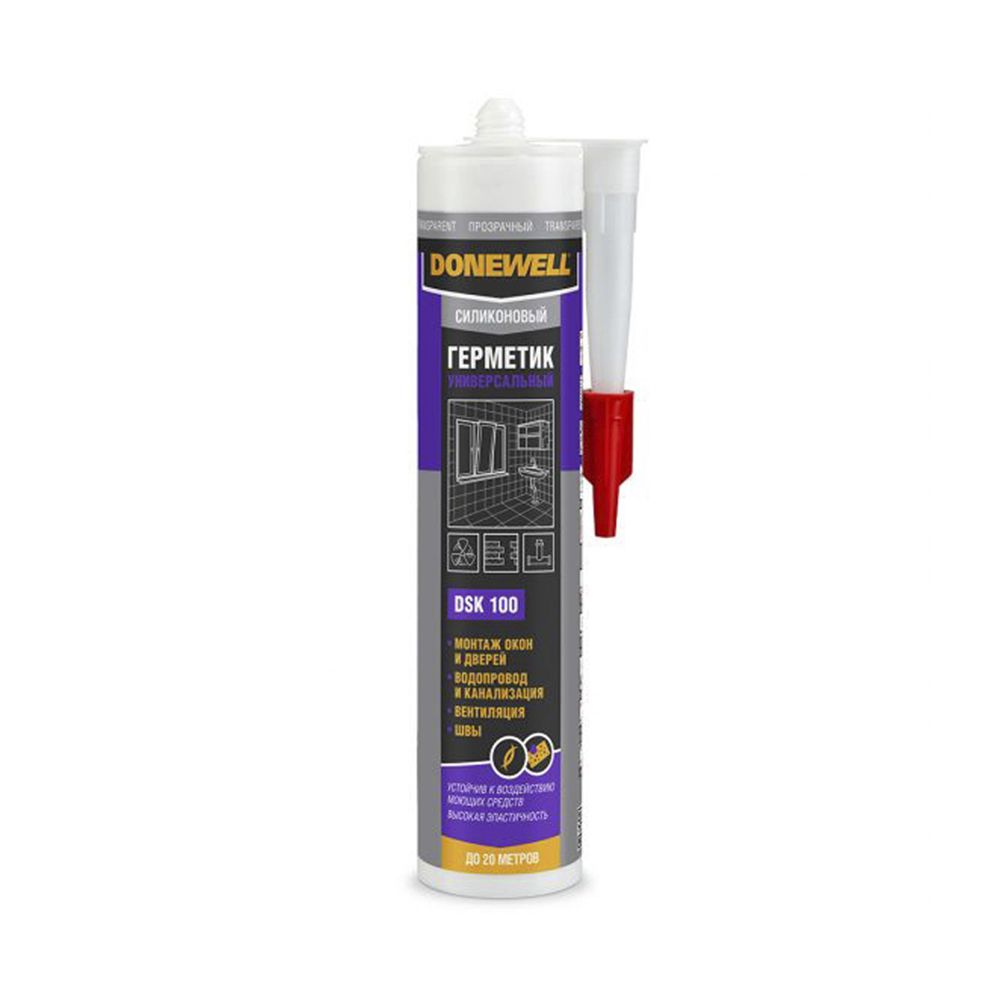 Герметик "DONEWELL" силиконовый универсальный прозрачный 260мл.