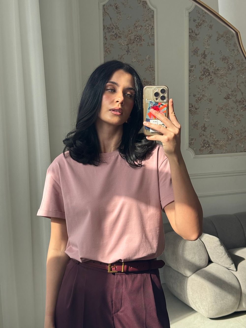 Футболка оверсайз пыльная роза