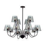 6570/12C MODERNI LN26 212 черный/дымчатый/металл/стекло Люстра потолочная G9 12*20W 220V SMOKY