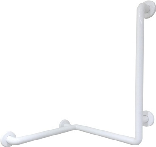 Поручень угловой 4 точки опоры левый алюминий NOFER 15049.NBA белый