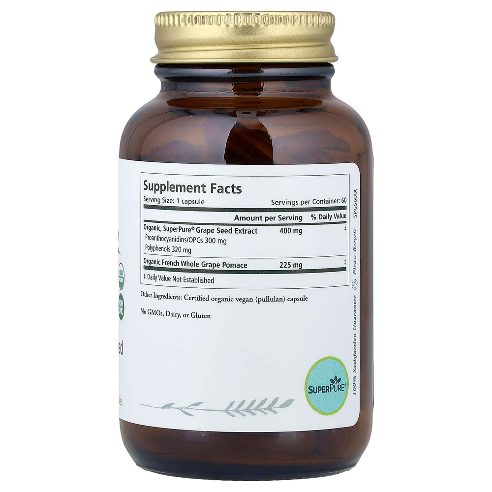 Pure Synergy, SuperPure®, виноградная косточка, 60 капсул