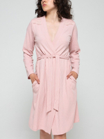 Женский халат из хлопкового трикотажа в рубчик