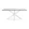Обеденный стол Arya стеклянный с белыми стальными ножками 180x100