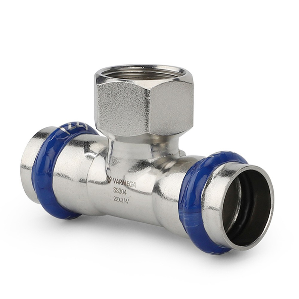 Тройник VARMEGA раструбный Inox Press ВР 18x1/2"x18