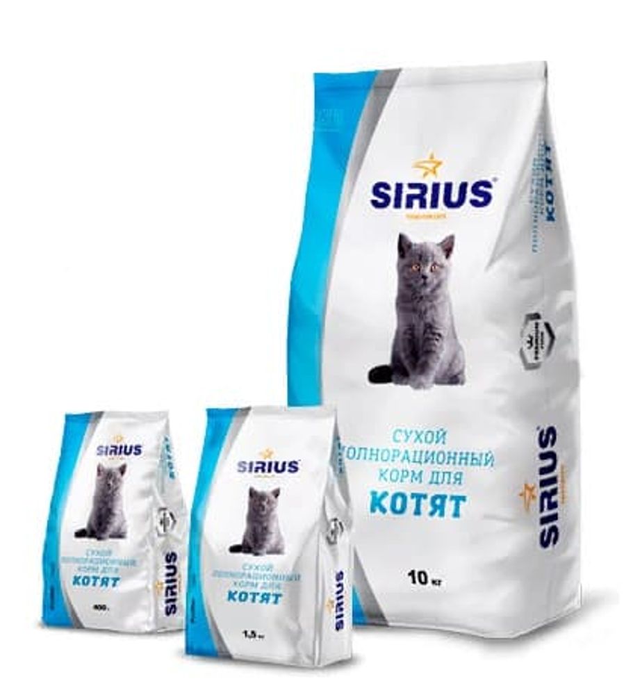 SIRIUS 400г корм для котят КУРИЦА SIRIUS 400г корм для котят КУРИЦА