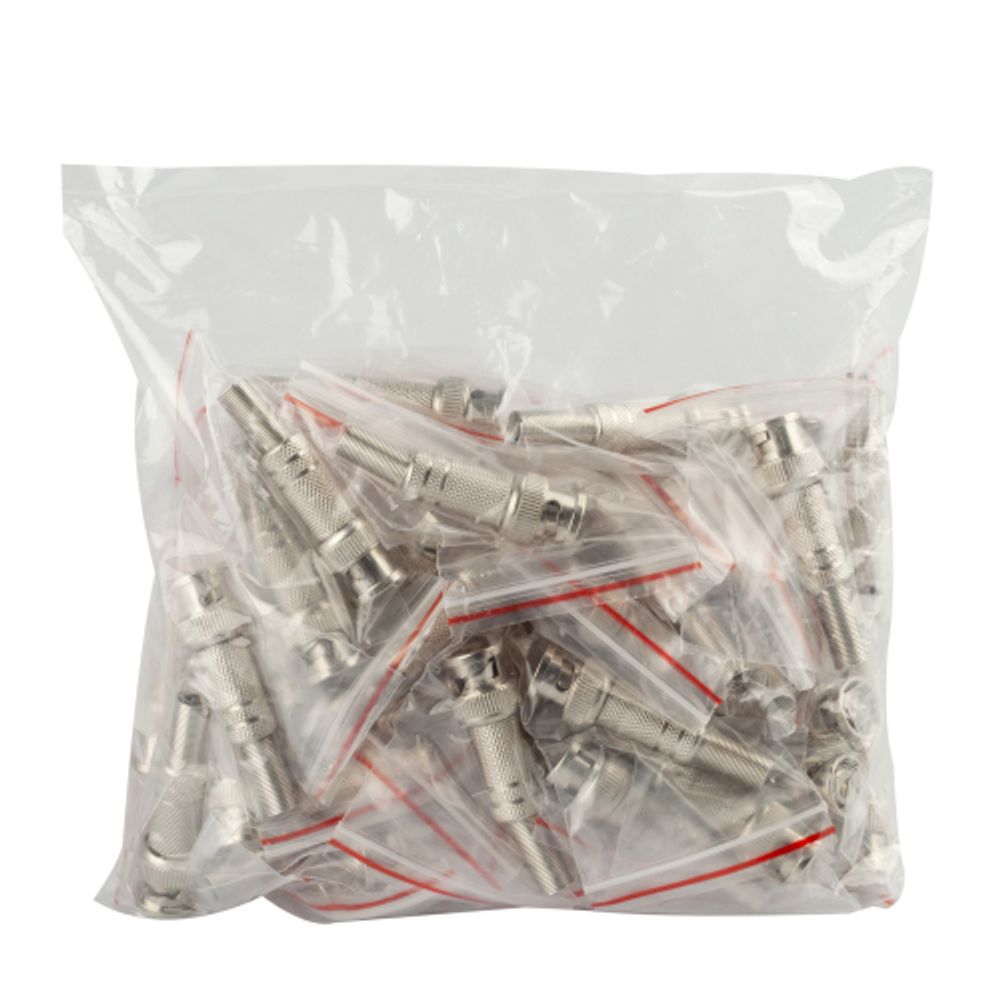 Разъем ЭРА штекер BNC под винт с пружиной металл упаковка 50 шт. | Разъёмы, переходники, ТВ делители