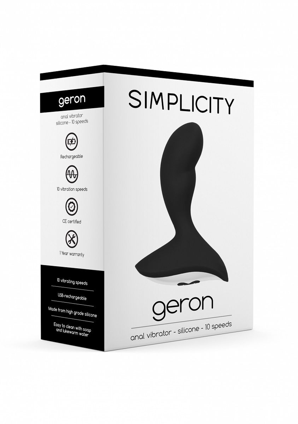 Чёрный анальный вибростимулятор Geron Anal Vibrator (Цвет: черный)