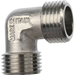 Отвод 90° с наружной резьбой STOUT SFT 0010 - 1/2" (для стальных труб, латунь никелированная)