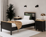 Односпальная кровать, КЫМОР (HEMNES), 90х200 см, черный/светло-коричневый