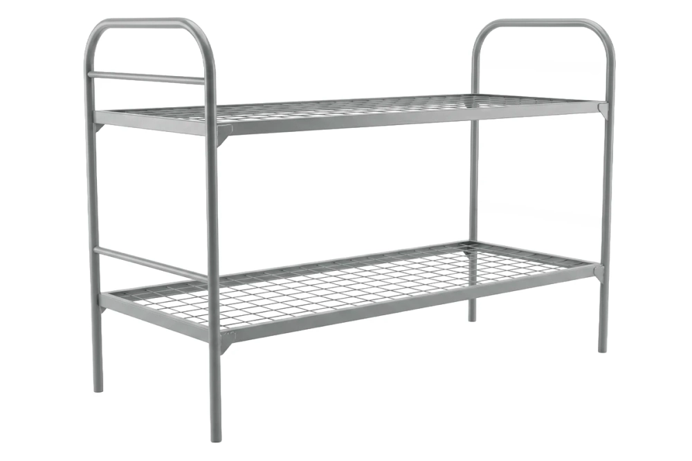 Кровать металлическая двухъярусная "Бюджет", 80х190 см, сетка 100х100