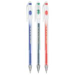 Набор гелевых ручек 3цв. Crown, 0.5мм, прозрачный корпус, европодвес