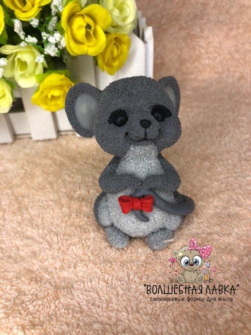 Силиконовая форма Мышка с бантиком