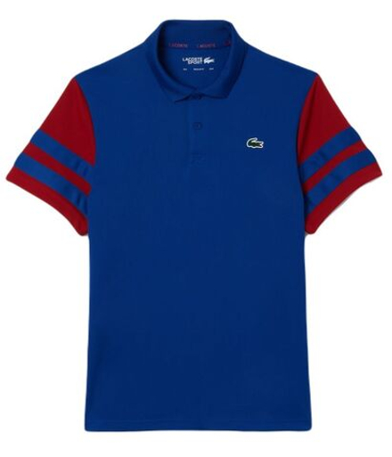 Теннисное поло Lacoste Ultra-Dry Colourblock Tennis Polo Shirt - navy blue/bordeaux