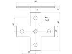 ТМС Пластина Х-образная, 5 отверстий (оцинк.)