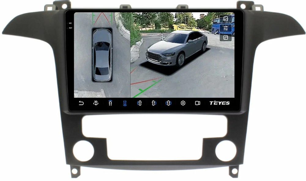 Магнитола для Ford S-Max, Galaxy 2 2006-2015 (климат) - Teyes CC3-2K-360 на Android 10, 2K QLED, 6Гб+128Гб, CarPlay, 4G SIM-слот, 4 камеры в комплекте