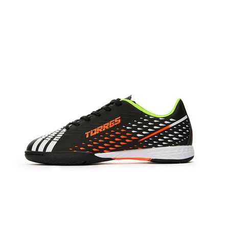 Бутсы зальные TORRES RAYO KID детские, TS134235-124-28, р.28, резина,ПУ,текстиль, чёрно-оранжевый