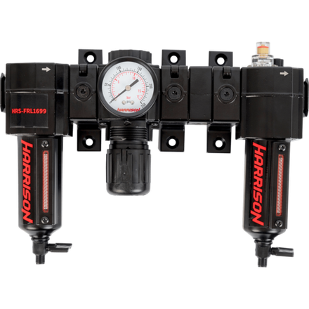 HRS-FRL1699 Блок подготовки с фильтром 5 мкм, регулятором и лубрикатором 3/8', 1699 л/мин