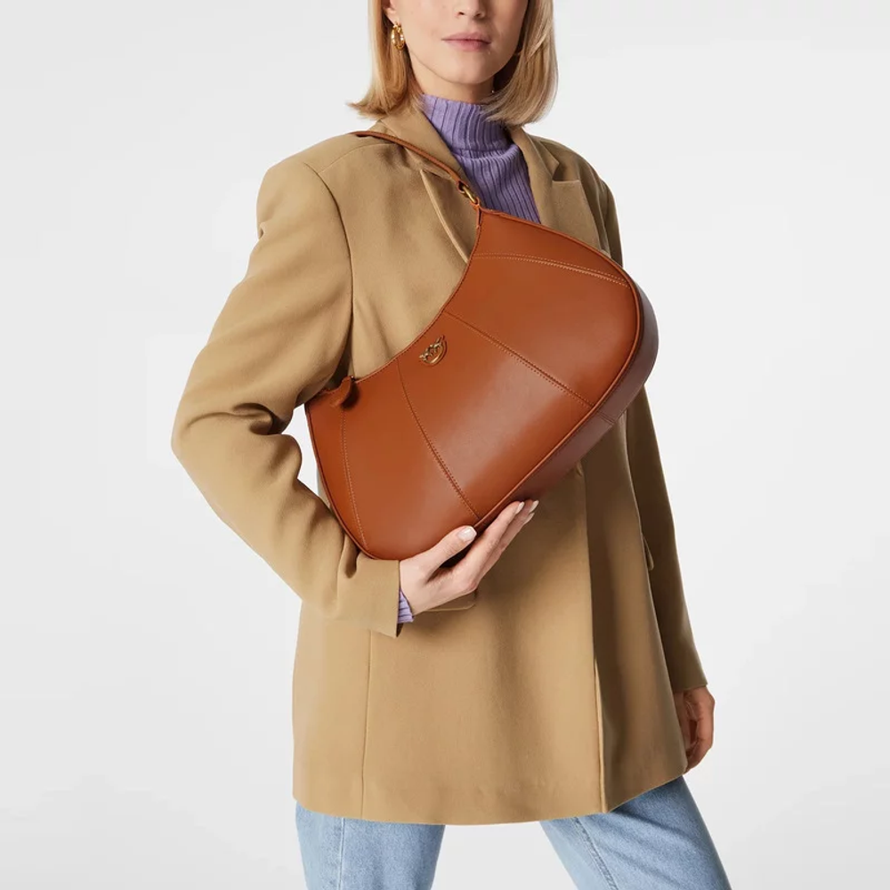 CLASSIC HALF MOON BAG SIMPLY – cognac