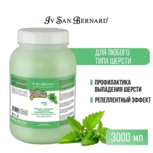 Восстанавливающая маска Iv San Bernard Fruit of the Groomer Mint для любого вида шерсти с витамином В6