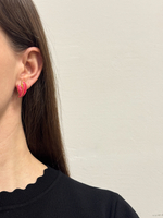 Серьги с розовой эмалью