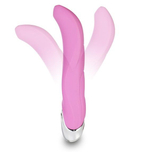 Розовый вибратор The Olympia с загнутым кончиком - 18,5 см. (Цвет: розовый)