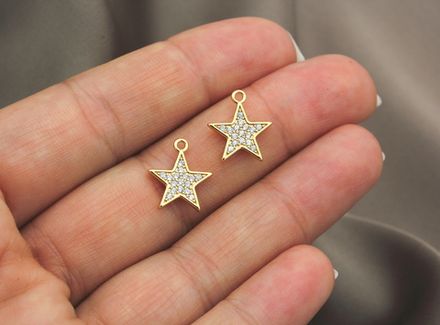 Подвеска "Звезда" 13мм, со стразами