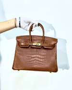Сумка Hermes из кожи крокодила 25 см