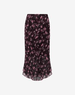 Юбка двухслойная миди из принтованного шифона