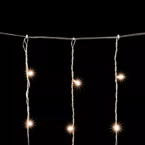 Светодиодный облегченный мерцающий занавес 2*2 м, 220V., 400 теплых белых LED ламп, прозрачный ПВХ, Beauty Led (PCL400NOTBL-10-2WW)