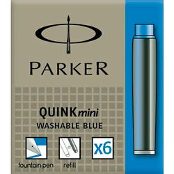 Картридж Parker Z17 MINI для перьевой ручки с чернилами неводостойкими Blue (6шт) (S076724