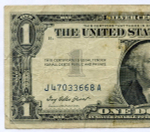 Банкнота США 1 доллар (серебряный сертификат) 1957 J 47033668 A. F