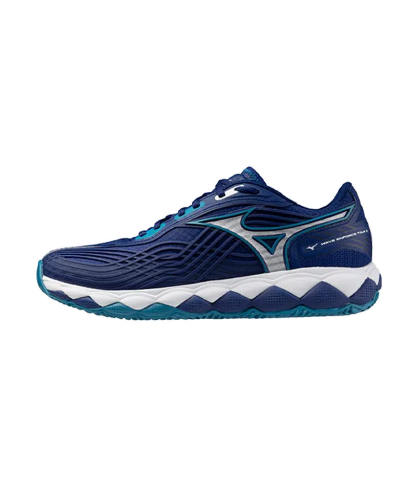 Mizuno Wave Enforce Tour 2 Глиняные сине-белые кроссовки 2025 года