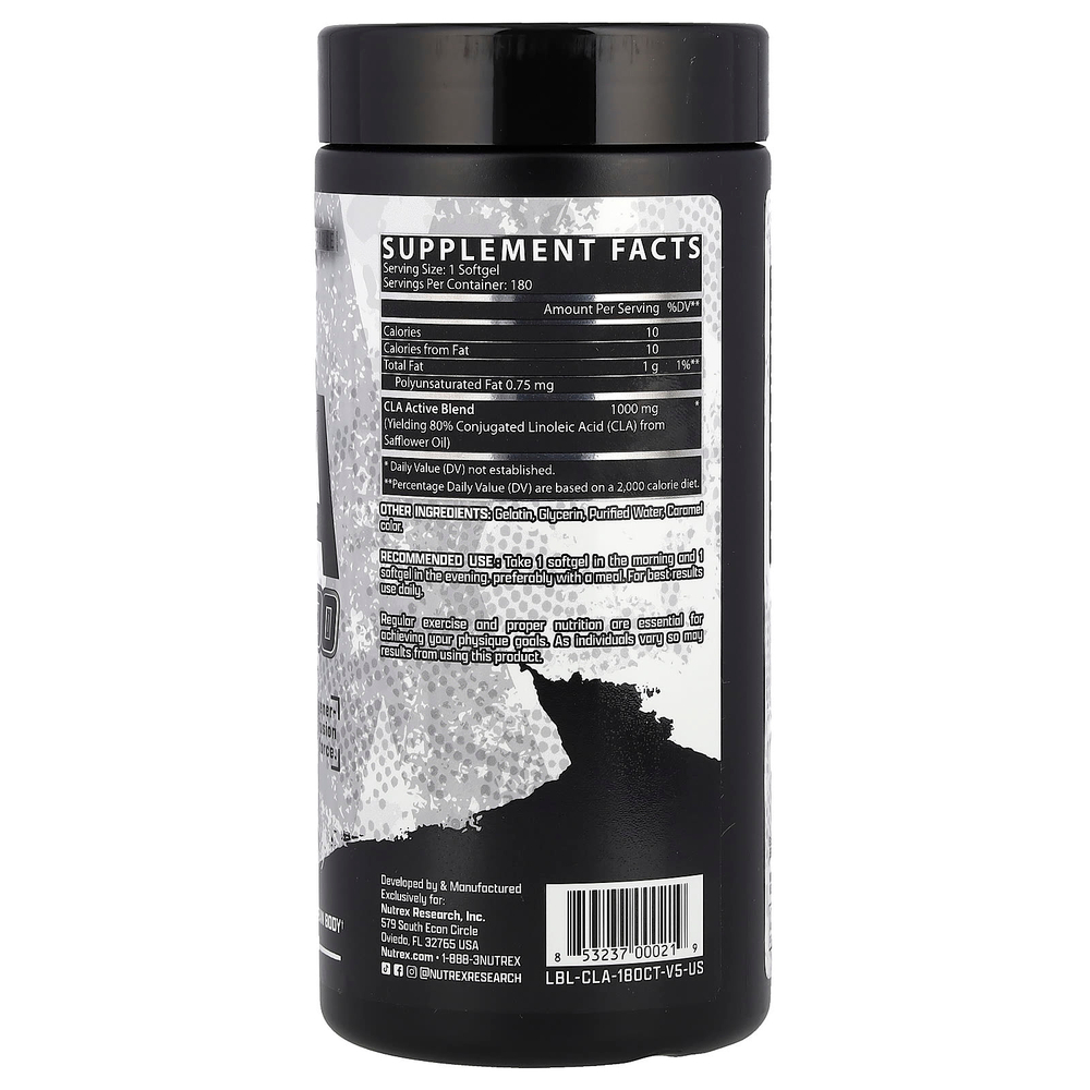 Nutrex Research, CLA 1000, 1000 мг, 180 мягких таблеток