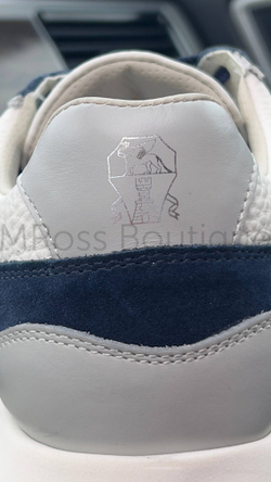 Мужские кроссовки Brunello Cucinelli Panelled бело-синие