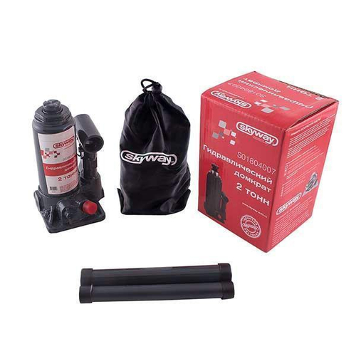 Домкрат гидравлический 2 т 148-278 мм с клапаном в коробке + сумка Skyway