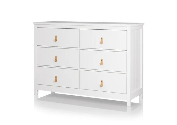 Комод Wood 6 ящиков (белый)