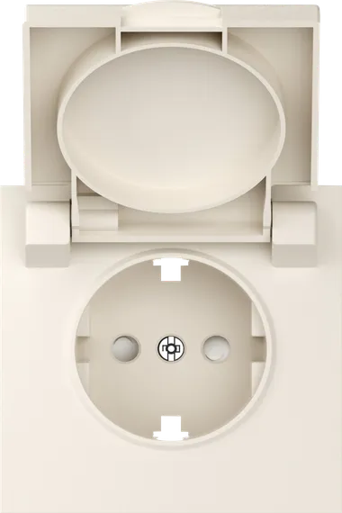 Donel S08 матовый кремовый накладка для розетки Schuko с заземлением, с крышкой, 16A 250 В~, серия D