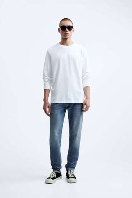 ZARA ДЖИНСЫ SLIM FIT, ВЫЦВЕТШИЙ СИНИЙ