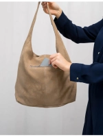 Сумка через плечо шоппер натуральная замша