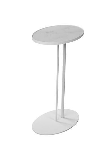 Журнальный столик Stone овальный 015, белый