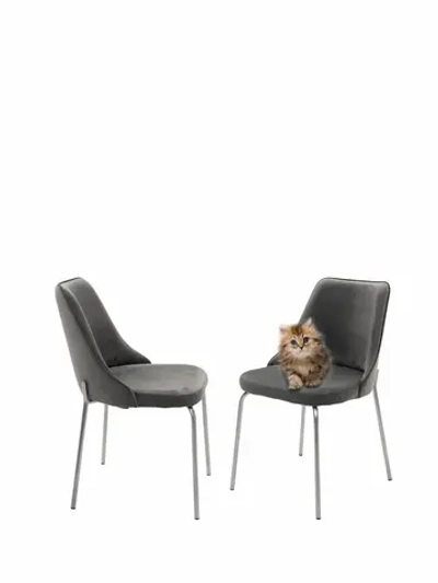 Стул "Флорес" 2 шт. Антивандальная ткань, Серебряные ножки