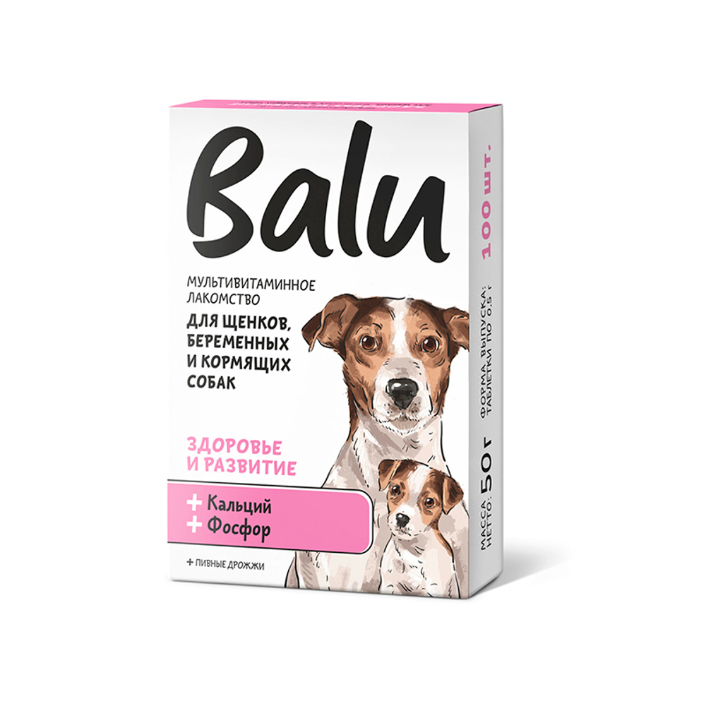 BALU «Здоровье и развитие» Лакомство для щенков беременных кормящих собак 100 т (Балу)