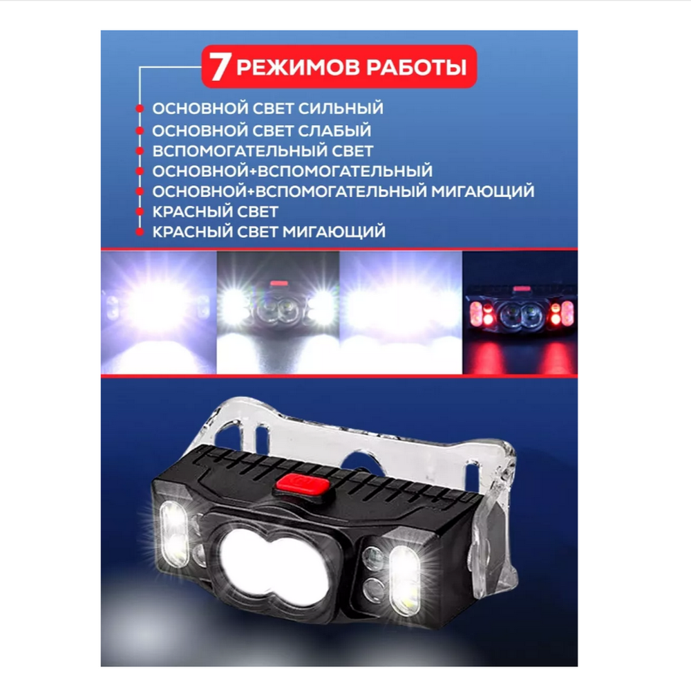 Фонарь NGY HY-T660-2 налобный + крепление на велосипед